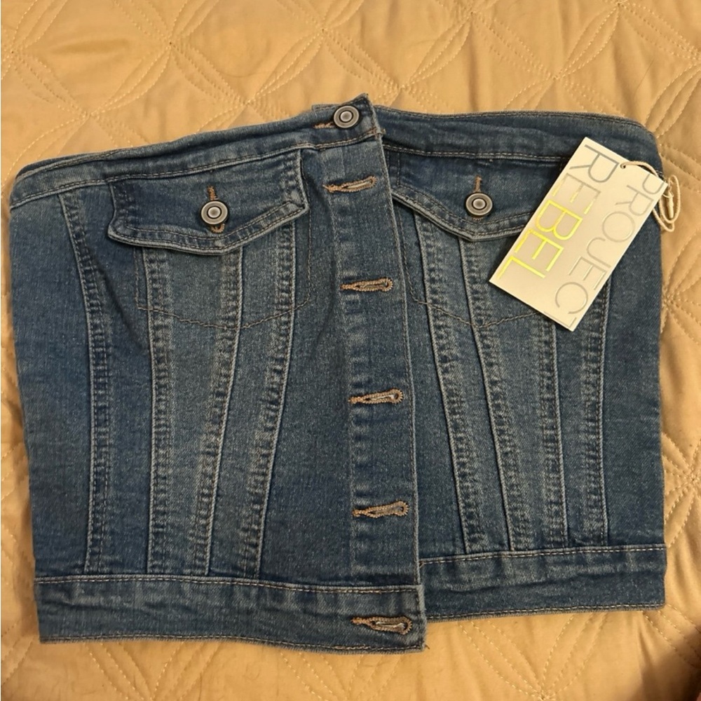 Project Rebel denim crop top